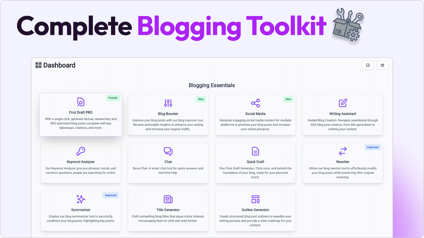 Bramework is an AI-powered blogging tool that makes it easy to research keywords and write SEO-friendly blog content quickly.