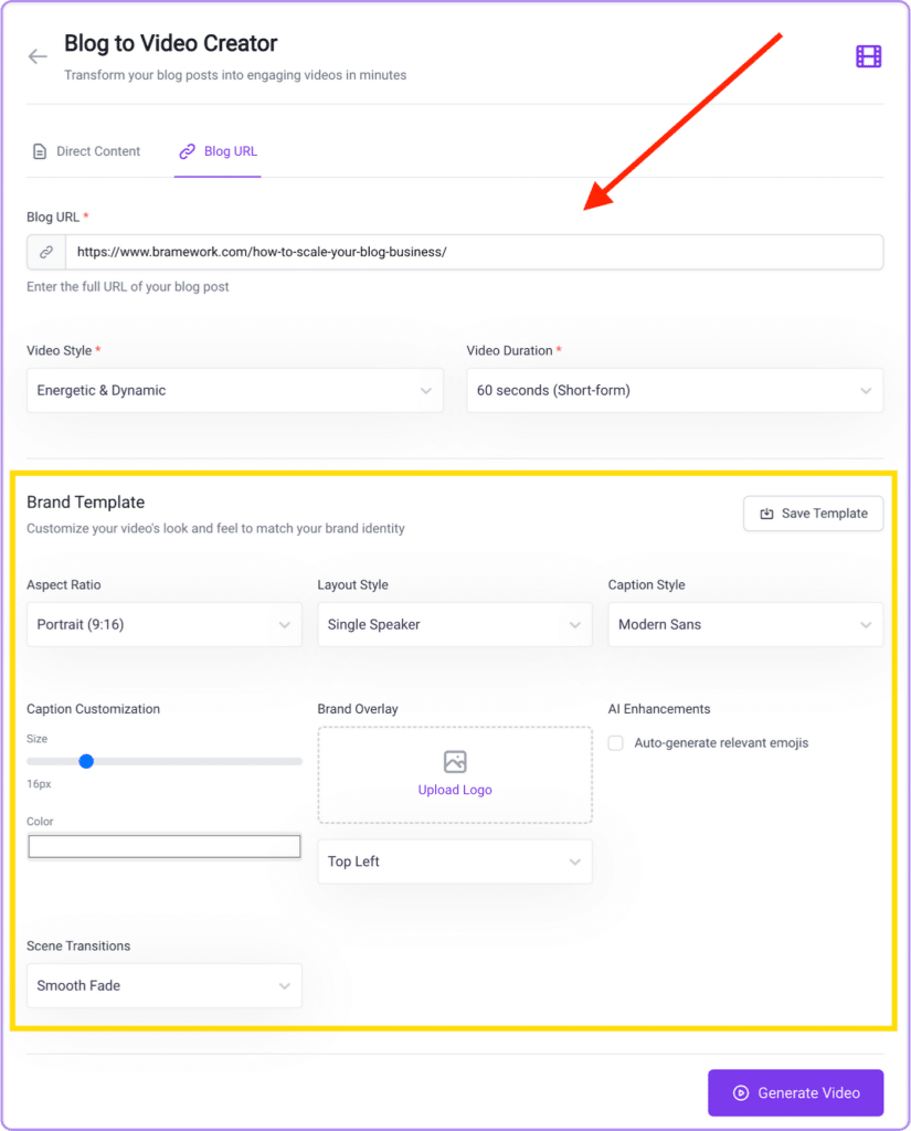 Bramework Blog to Video Creator